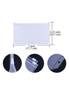 Generic Binder Pockets A6 Size 6 Holes Zipper Folders for 6-Ring Notebook Loose Leaf Bags Waterproof PVC Pouch Document Filing Cash Budget Envelopes 15Pcs  - Image 2