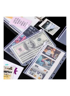 Generic Binder Pockets A6 Size 6 Holes Zipper Folders for 6-Ring Notebook Loose Leaf Bags Waterproof PVC Pouch Document Filing Cash Budget Envelopes 15Pcs  - Image 4