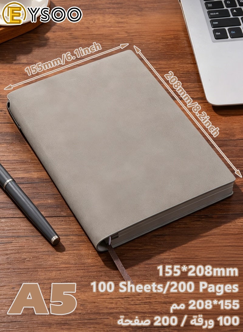 EYSOO A5 Lined Journal Notebook 200 Pages 80 GSM Journal Ruled Notebook for Office Home Business School Writing Note Taking (Grey) - Image 2