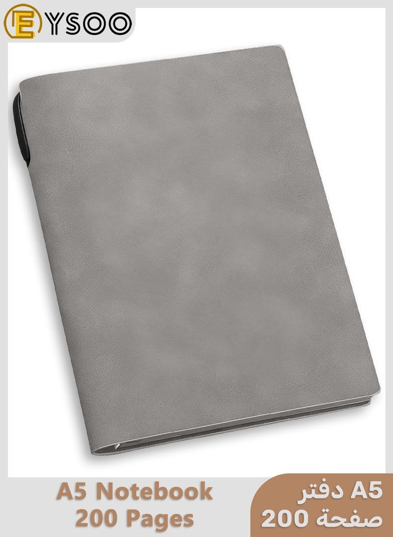 EYSOO A5 Lined Journal Notebook 200 Pages 80 GSM Journal Ruled Notebook for Office Home Business School Writing Note Taking (Grey) - Image 1