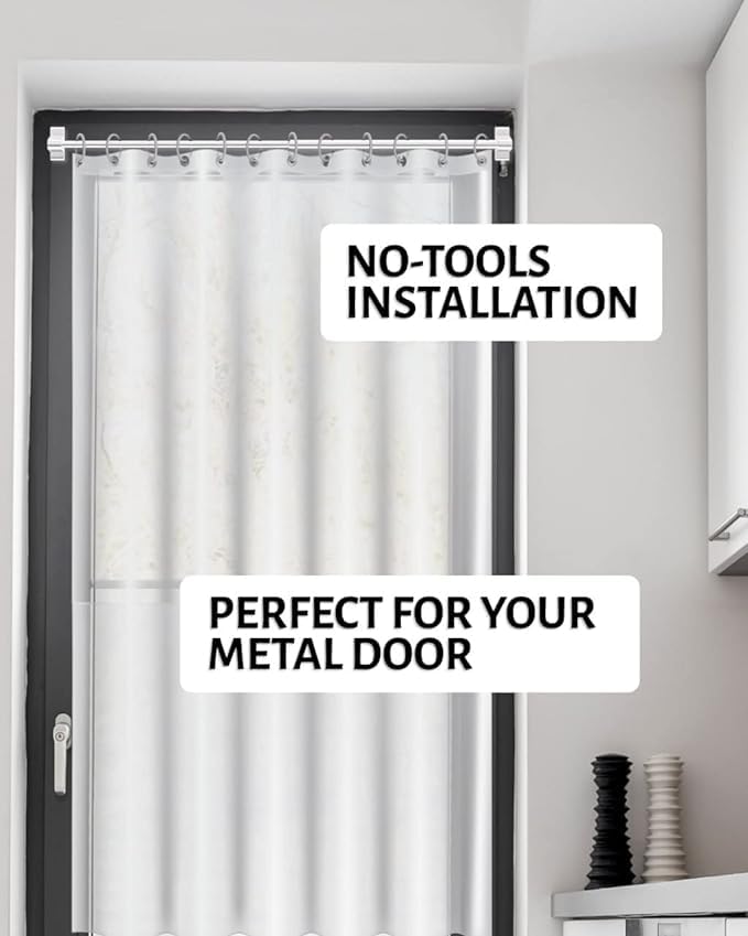 Skywin Magnetic Towel Holder for Refrigerator- 1 Pack Towel Holder, Magnetic Towel Bar, Magnetic Curtain Rod for Metal Door with Adjustable Length (White) - Image 3