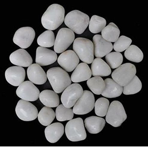 Maalavya White Pebbles Medium Size Glossy Stones (1 KG) Decorative Item for Diwali - Image 1