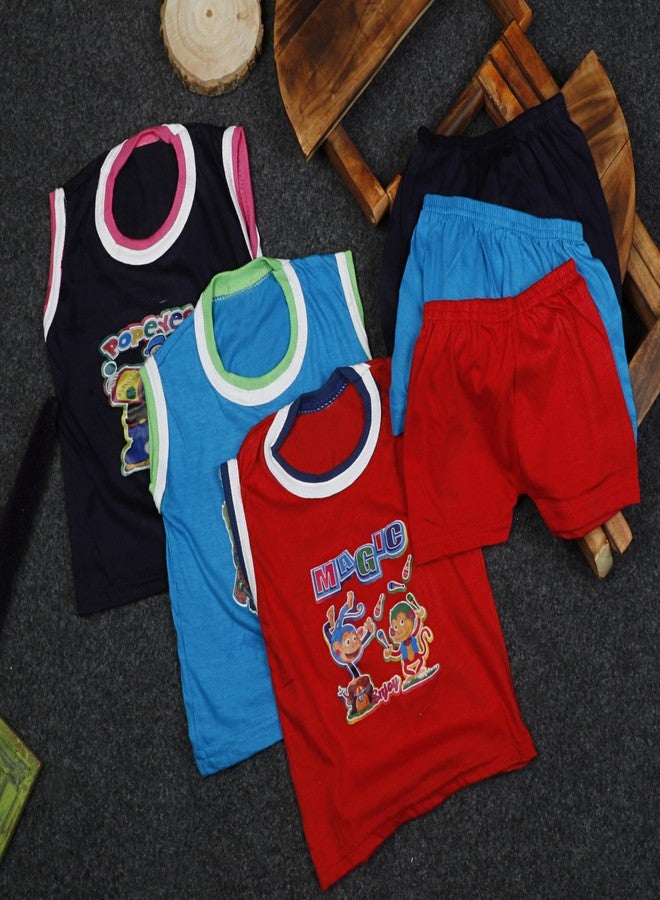 Cortica Boys & Girls Cotton Top-Short Combo Set Pack Of 3 Set (Any Random Color Will Be Send) - Image 2