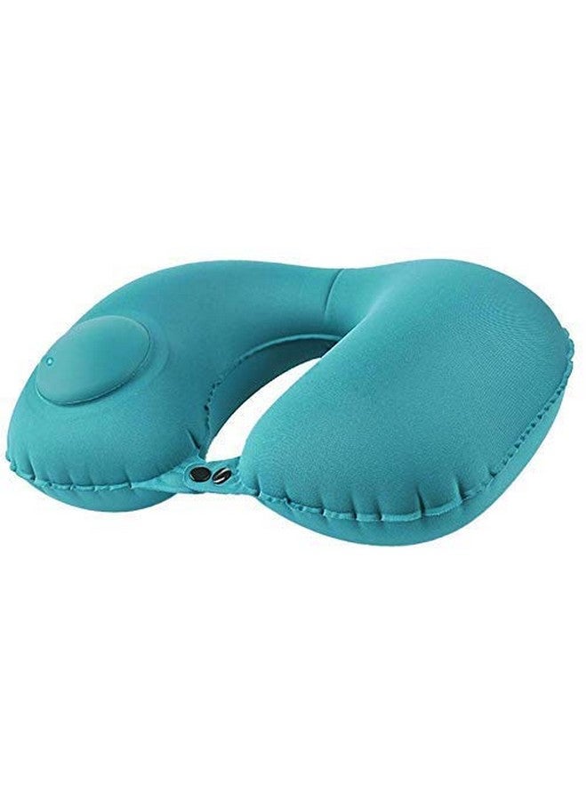 Prostuff.in Travel Pillows Inflatable Travel Pillow, Air Neck Pillow Lightweight Stay Cool Fabric Self Pump Up, Blue Color 1pcs - Image 1