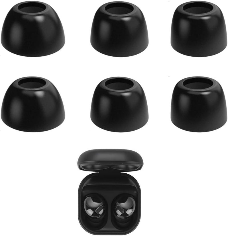 أطراف أذن رغوة الذاكرة البديلة المتوافقة مع سماعات Samsung Galaxy Buds Pro SM-R190، عزل الضوضاء ونصائح أذن رغوة مريحة وناعمة، تناسب علبة الشحن 3 أزواج أسود - Image 1