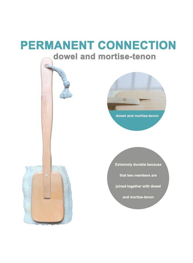 Mr.Cui'shop 3 Pack Natural Exfoliating Loofah luffa loofa Bath Brush On a Stick - with Long Wooden Handle Back Brush for Men & Women - Shower Sponge Body Back Scrubber - Image 3