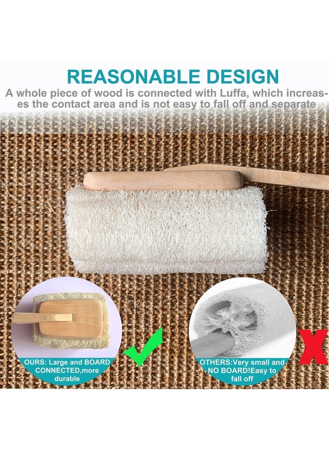 Mr.Cui'shop 3 Pack Natural Exfoliating Loofah luffa loofa Bath Brush On a Stick - with Long Wooden Handle Back Brush for Men & Women - Shower Sponge Body Back Scrubber - Image 4