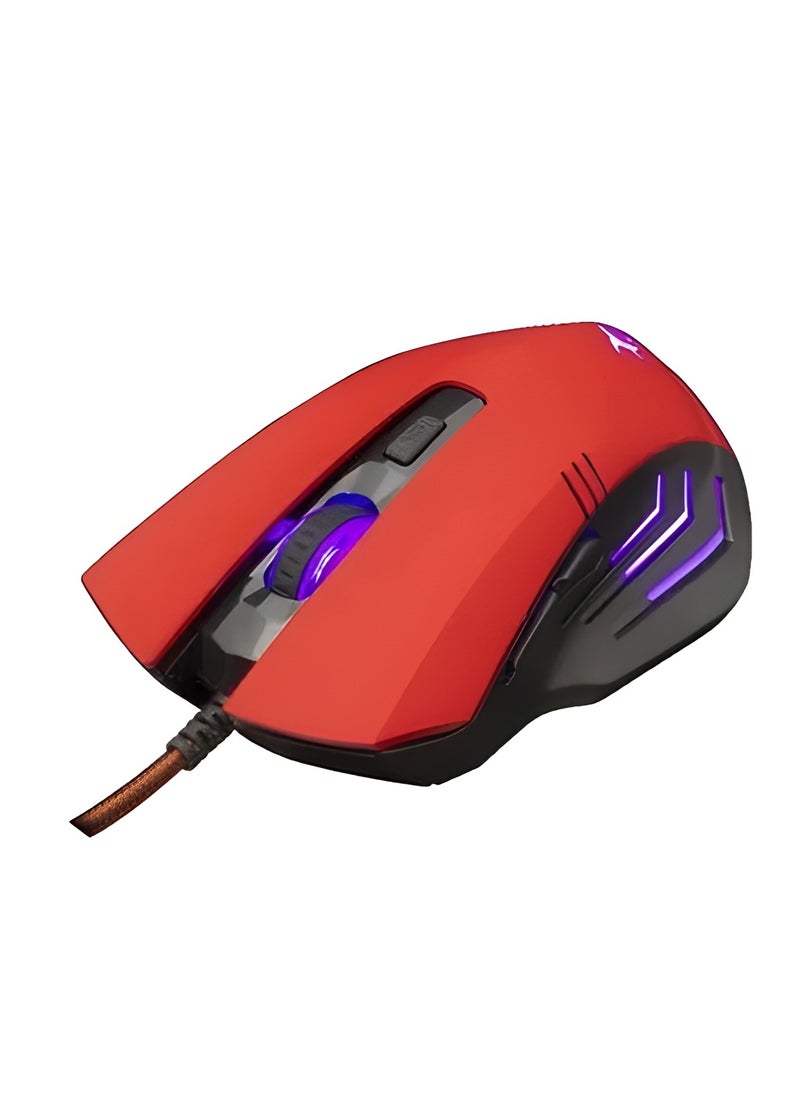 White Shark - White Shark USB 2.0 Gaming Mouse – 4 Color LED Lighting, 3200 DPI, 6 Buttons – Red Color - Image 1