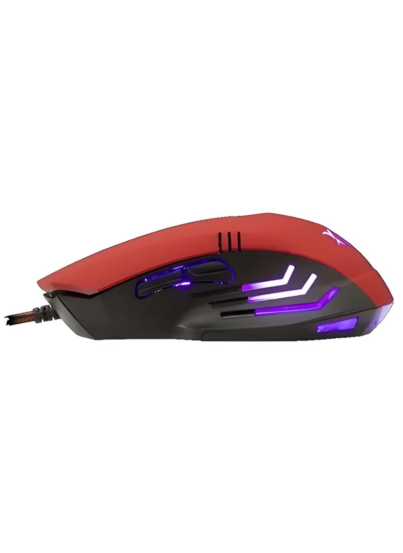 White Shark - White Shark USB 2.0 Gaming Mouse – 4 Color LED Lighting, 3200 DPI, 6 Buttons – Red Color - Image 1