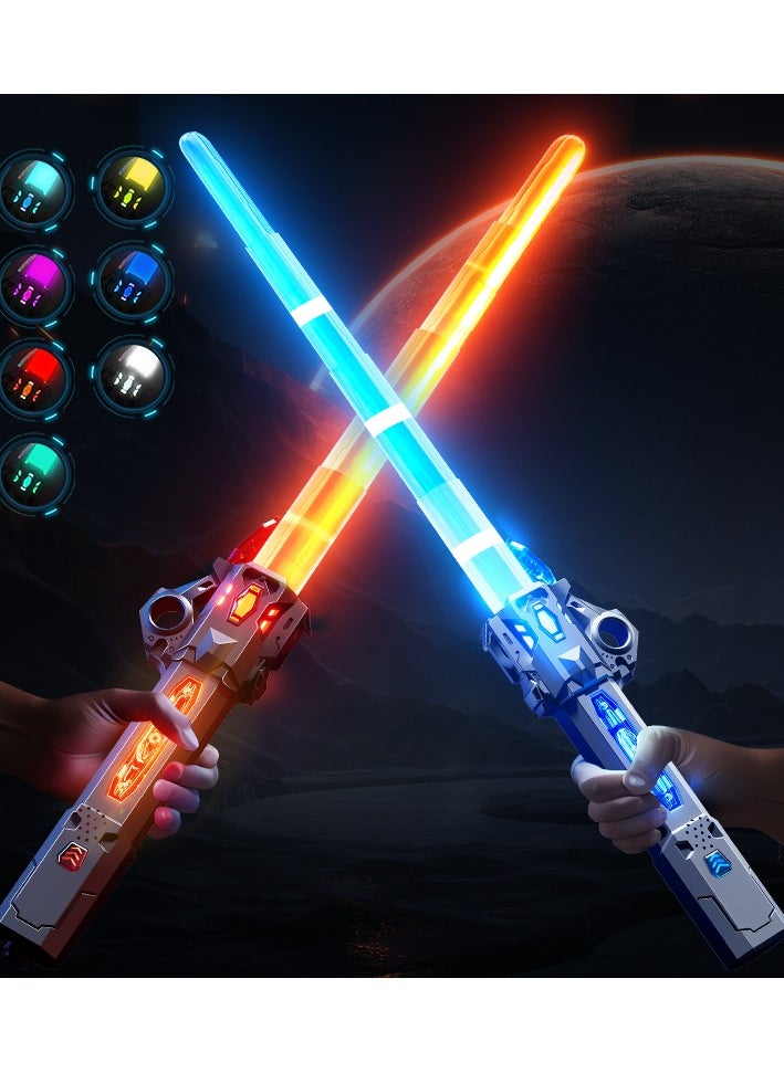 Interstellar Glow Sword - Extendable LED Flashing Toy with Gravity-Activated Sound Effects; Upgraded Color-Changing Metal Laser Sword for Dynamic Play and Imaginative Adventures - Perfect for Kids and Party Decorations