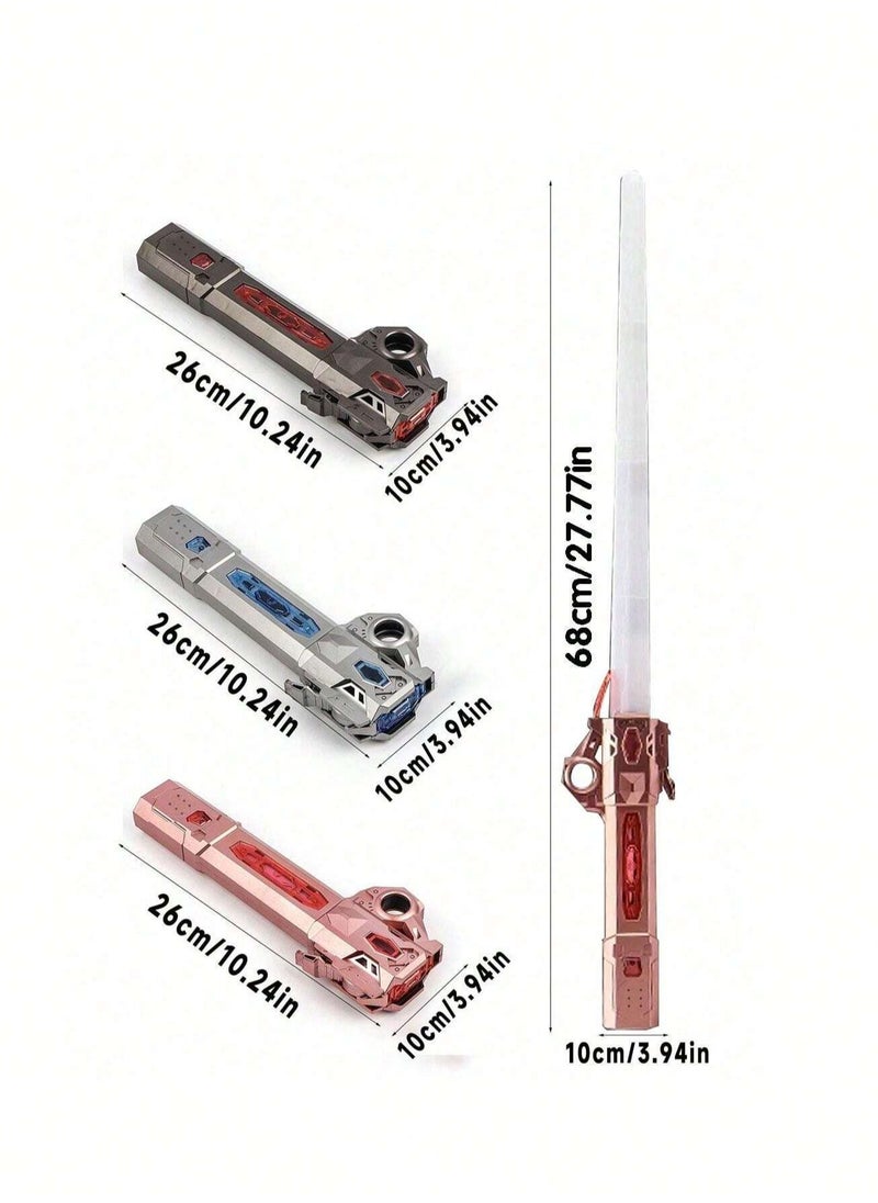 Interstellar Glow Sword - Extendable LED Flashing Toy with Gravity-Activated Sound Effects; Upgraded Color-Changing Metal Laser Sword for Dynamic Play and Imaginative Adventures - Perfect for Kids and Party Decorations