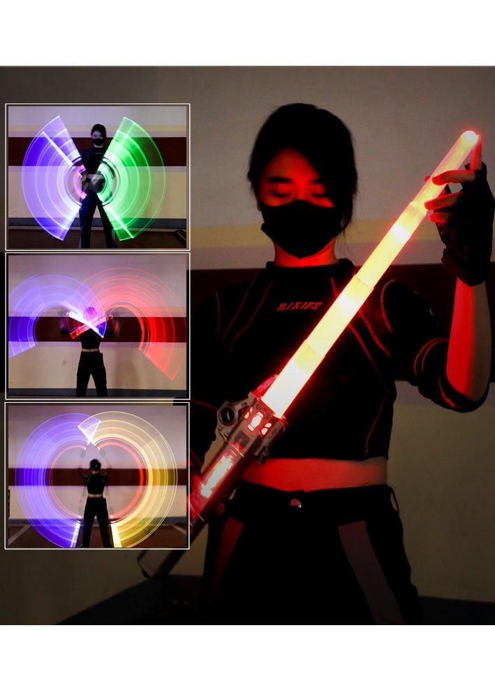 Interstellar Glow Sword - Extendable LED Flashing Toy with Gravity-Activated Sound Effects; Upgraded Color-Changing Metal Laser Sword for Dynamic Play and Imaginative Adventures - Perfect for Kids and Party Decorations