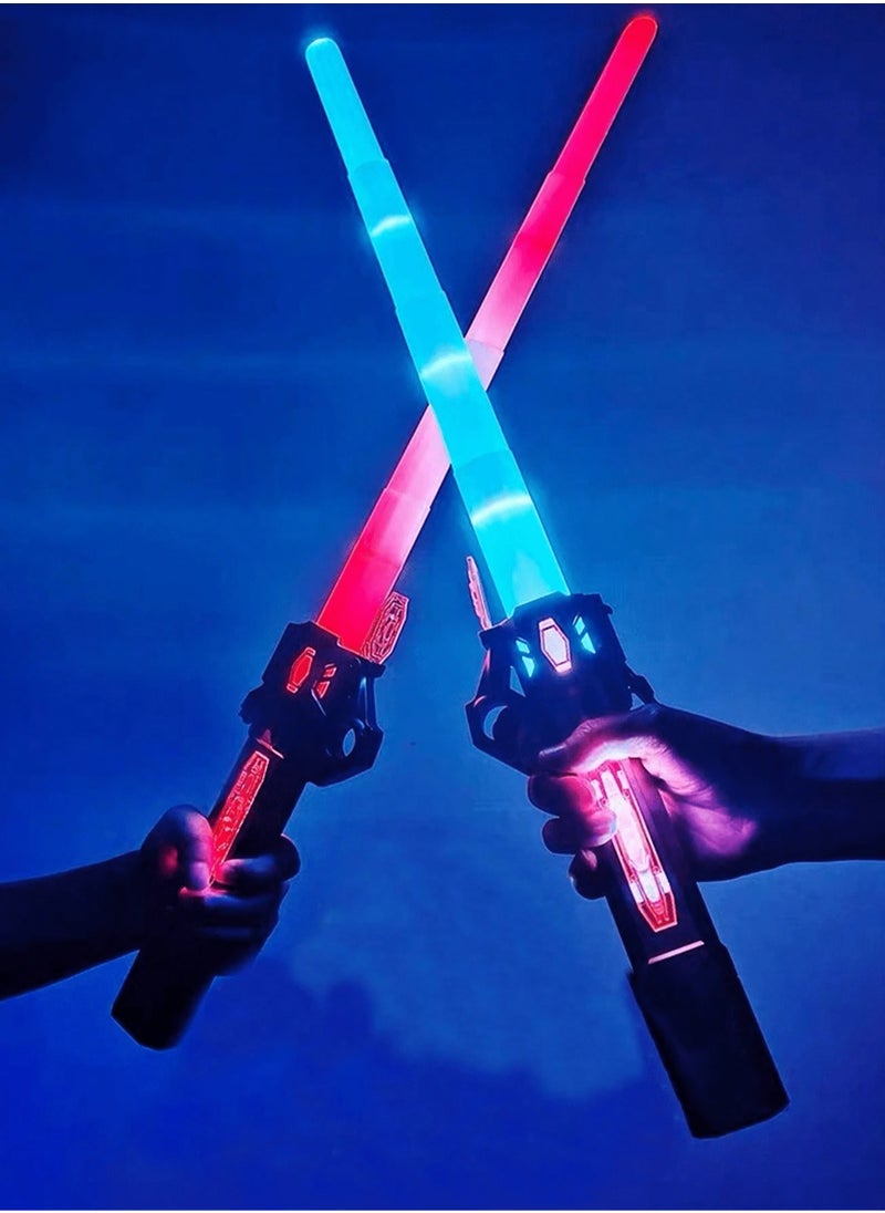 Interstellar Glow Sword - Extendable LED Flashing Toy with Gravity-Activated Sound Effects; Upgraded Color-Changing Metal Laser Sword for Dynamic Play and Imaginative Adventures - Perfect for Kids and Party Decorations