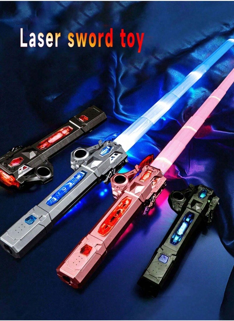 Interstellar Glow Sword - Extendable LED Flashing Toy with Gravity-Activated Sound Effects; Upgraded Color-Changing Metal Laser Sword for Dynamic Play and Imaginative Adventures - Perfect for Kids and Party Decorations