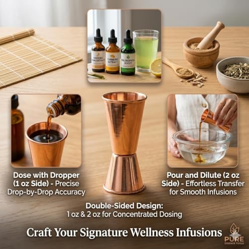 AKSHATA Beautiful Copper Jigger Measurer for Concentrate 30ml and 60ml Bar Tools Glossy Finish 1 Set - Image 2