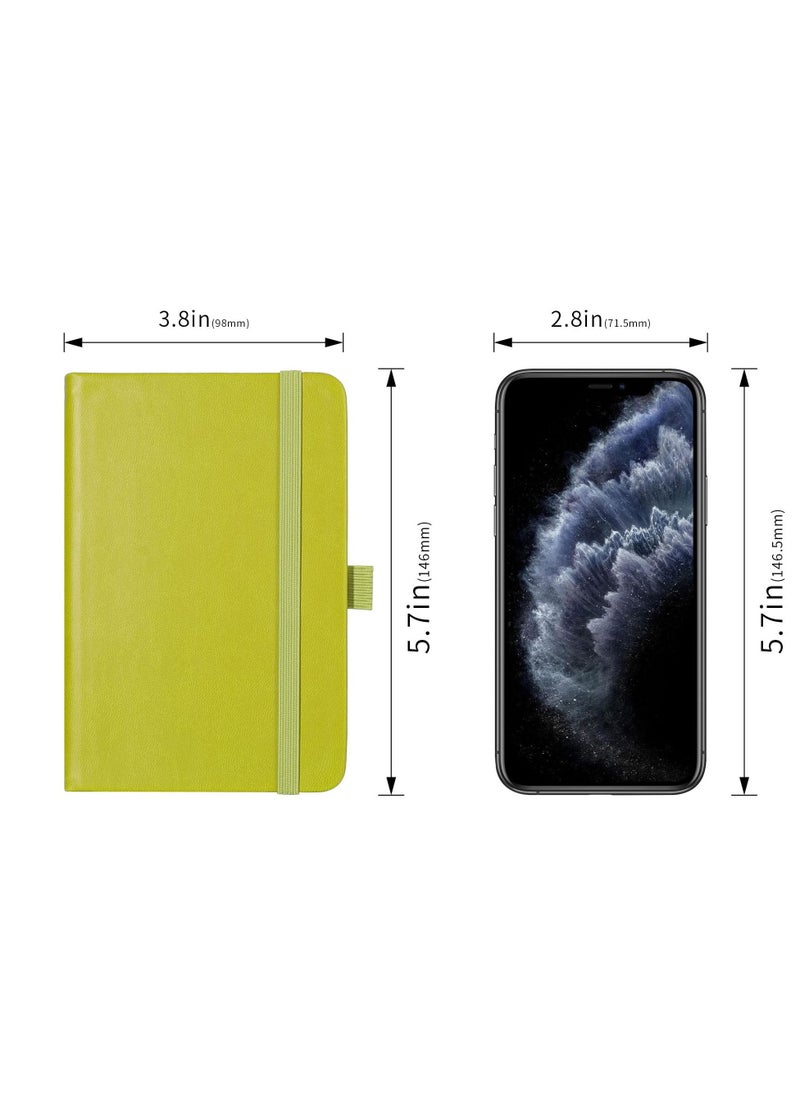Y&D - Pocket Notebook, 2 Pack Small Notebook with Pen, A6 Size Journal Hardcover 3.7”x5.5” Mini Notepad 100Gsm Thick Paper for Office, School (160 Pages, Green) - Image 1