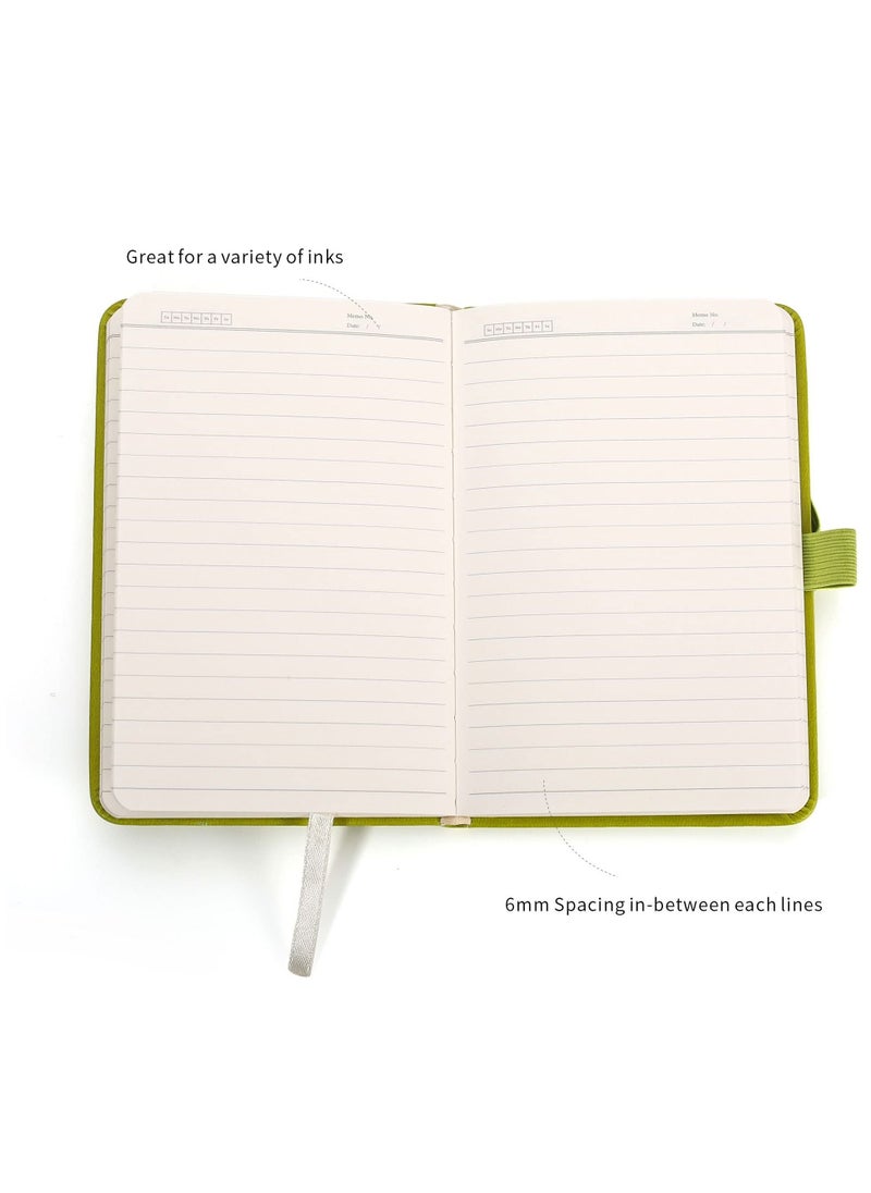 Y&D - Pocket Notebook, 2 Pack Small Notebook with Pen, A6 Size Journal Hardcover 3.7”x5.5” Mini Notepad 100Gsm Thick Paper for Office, School (160 Pages, Green) - Image 1