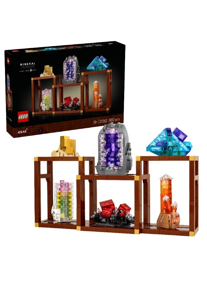 ليغو مجموعة المعادن من ليغو® أيدياز، رفوف عرض البلور، هدية لهواة تجميع قطع الصخور 21362 - Image 1