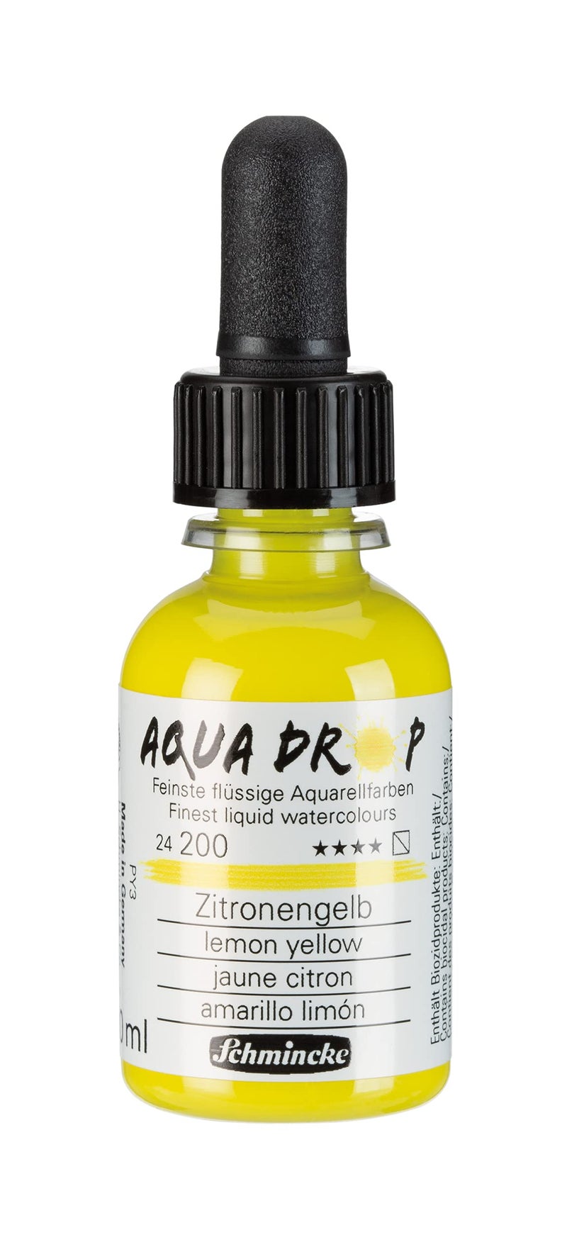 Schmincke : Aqua Drop : Liquid Watercolour : 30ml : Lemon Yellow - Image 1