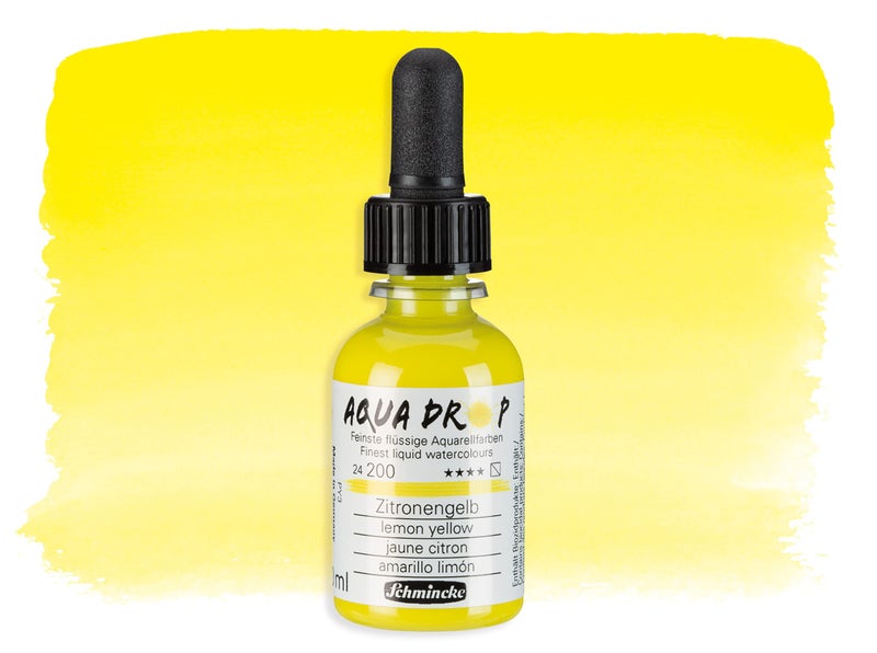 Schmincke : Aqua Drop : Liquid Watercolour : 30ml : Lemon Yellow - Image 2