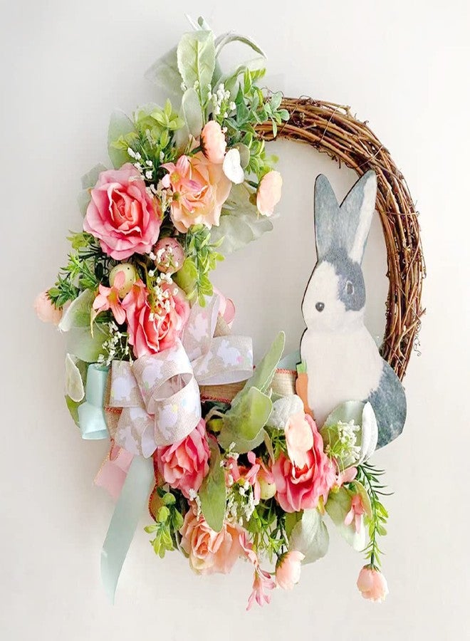 Adonisaon Easter Wreath for Front Door Decoration Easter Egg Bunny Flower Garland for Front Door Art Decor Spring Door Wall Window Decoration Supplies - Image 1