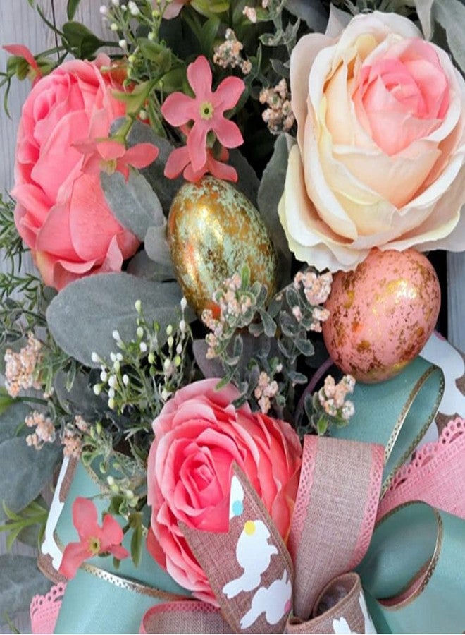Adonisaon Easter Wreath for Front Door Decoration Easter Egg Bunny Flower Garland for Front Door Art Decor Spring Door Wall Window Decoration Supplies - Image 4