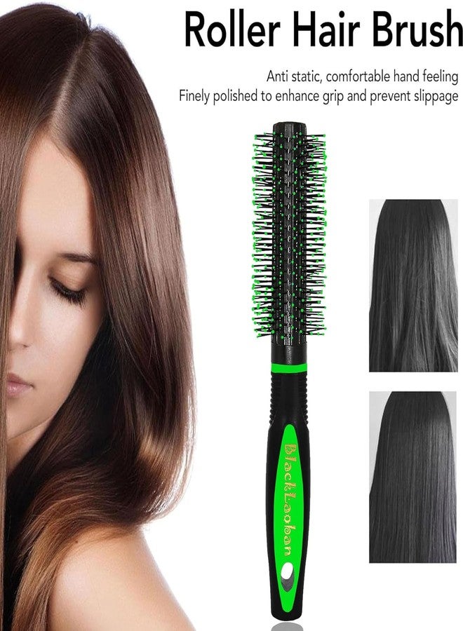 BlackLaoban Round Hair Brush With Brush Cleaner Tool for Blow Drying, Styling, Curling, Straighten with Soft Nylon Bristles for Short or Medium Curly Hairs for Women & Men (Green) - Image 3