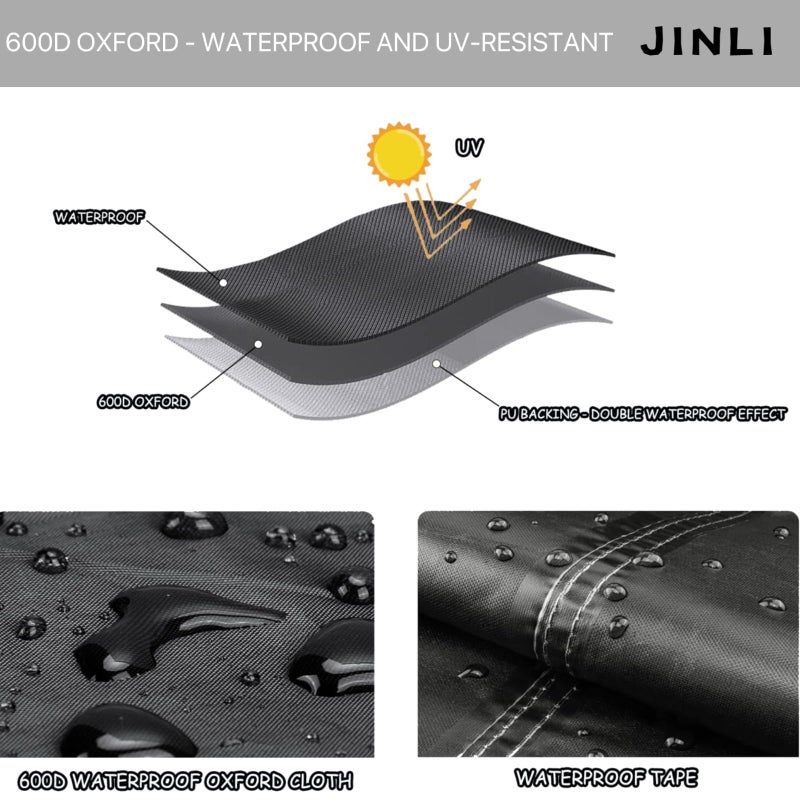 JINLI Round Trampoline Tent 14FT (Tent only) Trampoline Sunshade Cover Oxford Fabric- Suitable for 8-Pole Round Trampolines- Outdoor Trampoline Accessories-Easy to Install- Grey - Image 3