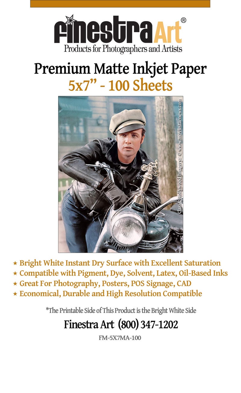Finestra Art 5 X 7 Premium Arctic Matte Inkjet Photo Paper 100 Sheets
