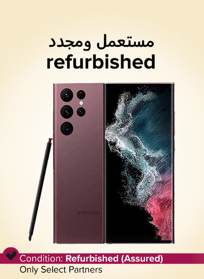 Samsung Refurbished - Galaxy S22 Ultra Dual SIM Burgundy 12GB RAM 256GB 5G - International Version