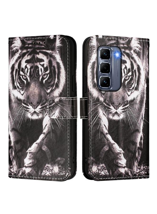 Zaboon Case For Infinix Hot 50 Pro+ 4G Colored Drawing Pattern Plain Weave Leather Phone Case - Image 2