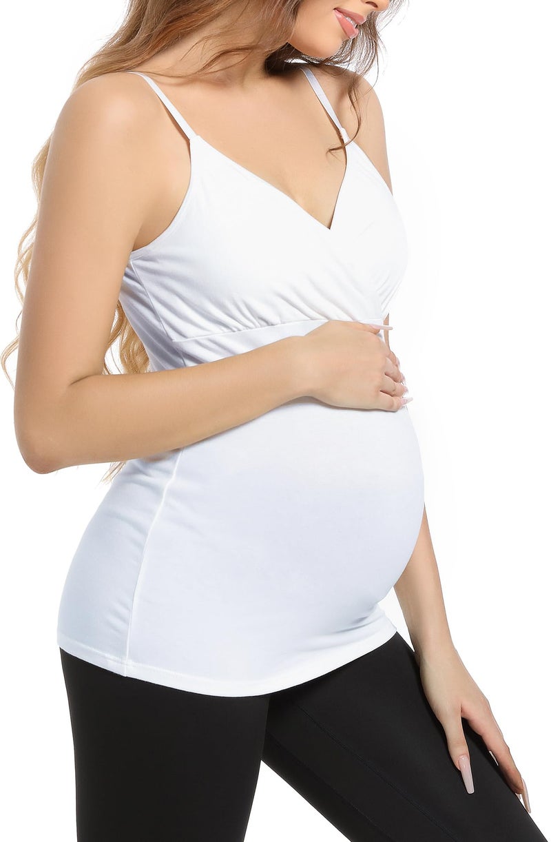 SUIEK Nursing Tops Tank Shirts Cami for Maternity and Breastfeeding (Large) - Image 3