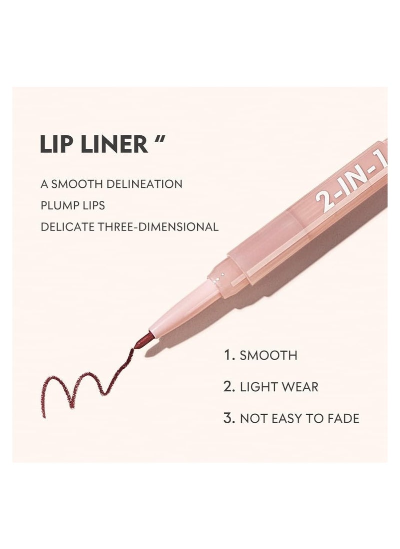 SYOSI - Lip Liner and Lipstick Set 6 Pcs Long Lasting Double Ended Lipstick Set - Image 1