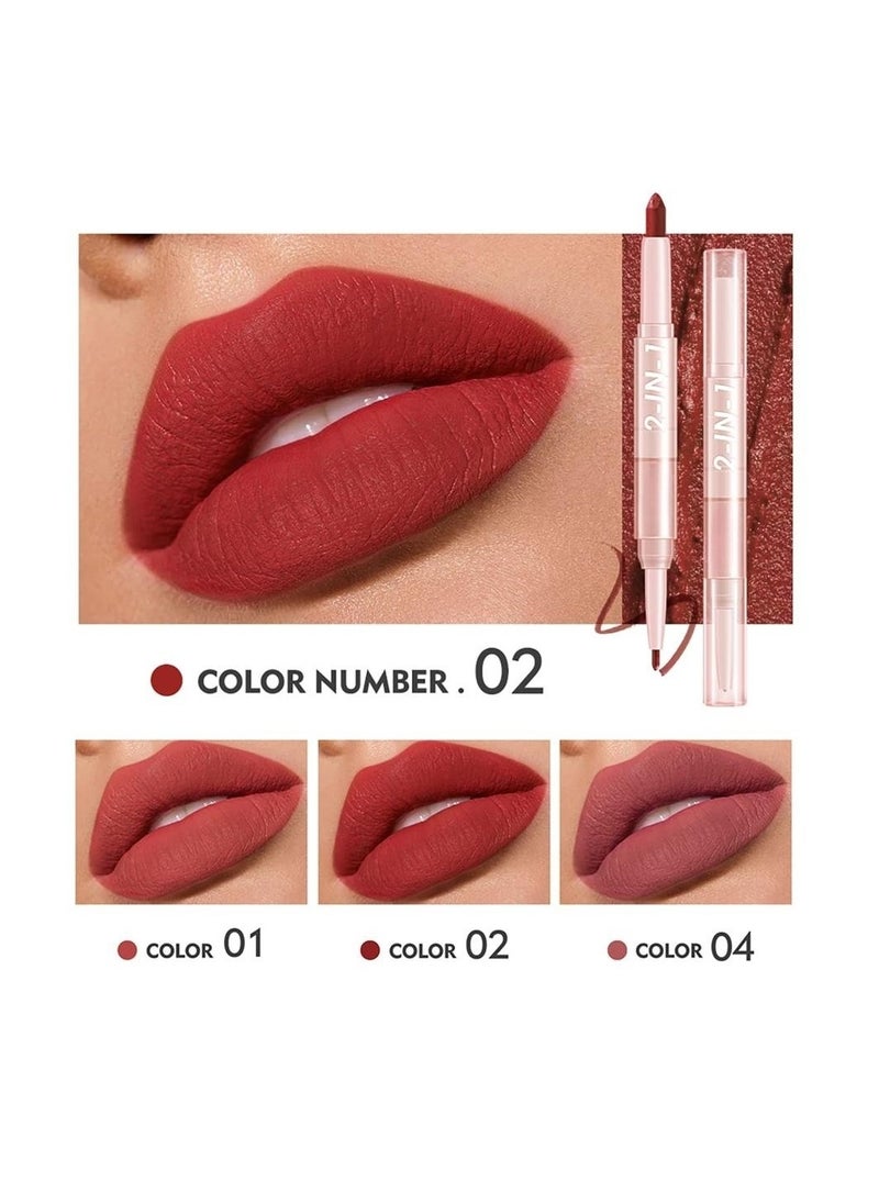 SYOSI - Lip Liner and Lipstick Set 6 Pcs Long Lasting Double Ended Lipstick Set - Image 1