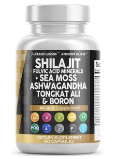 Shilajit + Sea Moss Ashwagandha, Tongkat Ali & Boron, 90 Capsules
