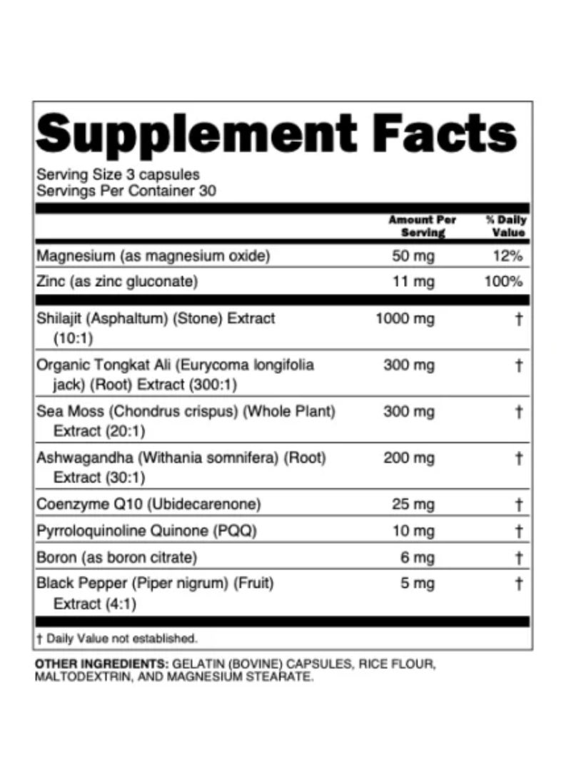 Clean Nutraceuticals Shilajit + Sea Moss Ashwagandha, Tongkat Ali & Boron, 90 Capsules  - Image 5