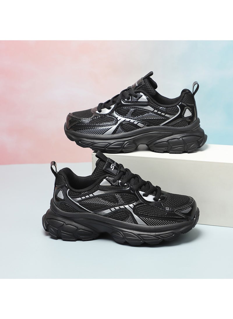 Sky View - Sky View Boys Girls Shoes Kids Sneakers Tennis Running Shoes Lace-up Unisex Lightweight Breathable Walking Shoes High Quality Glossy Material Fashin Sports Shoes For Children's - Image 1
