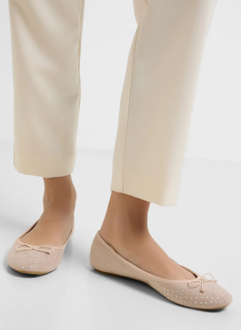 Spot-On Studded Classic Ballet Flat