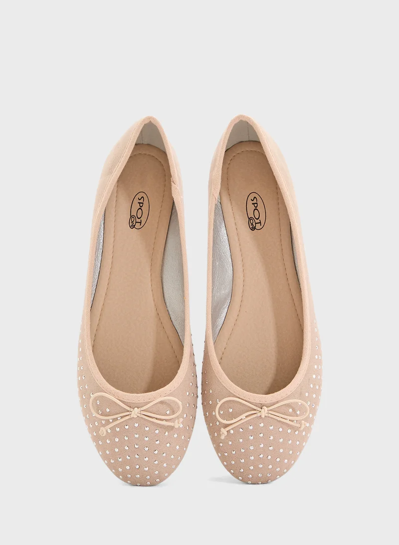 Spot-On Studded Classic Ballet Flat