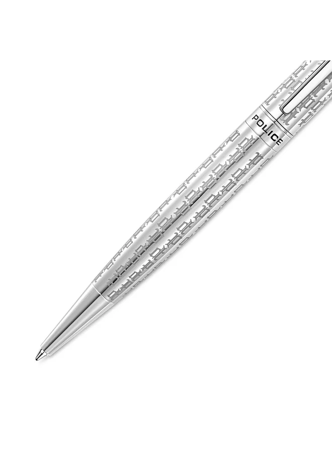 Police Silver Gothic Stainless Steel Barrel Twist Ballpoint Pen for Men, Blue Ink for Men | Best Price UAE