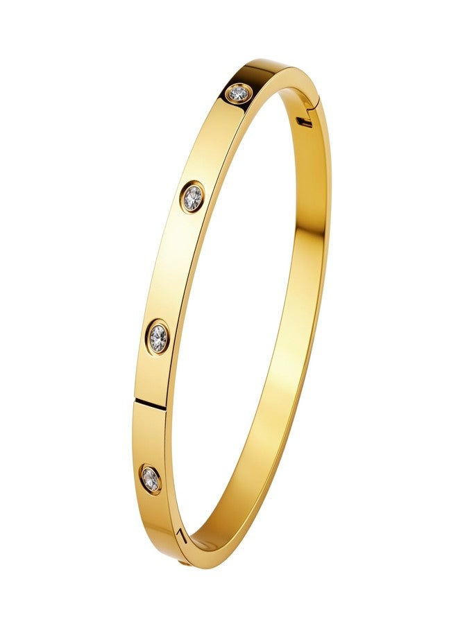 HighSpark Gold Bracelet for Women | 18K Gold Plated Stainless Steel Gold Bracelet | Lovely Gift for Women - CZ - Image 1