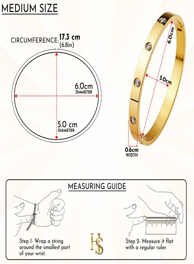 HighSpark Gold Bracelet for Women | 18K Gold Plated Stainless Steel Gold Bracelet | Lovely Gift for Women - CZ - Image 2