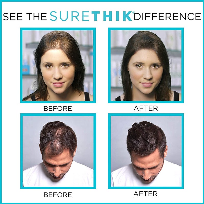 SureThik عبوة من 3 ألياف تكثيف الشعر SureThik 30 جرام و 1 بخاخ تثبيت الألياف 100 مل أسود - Image 2