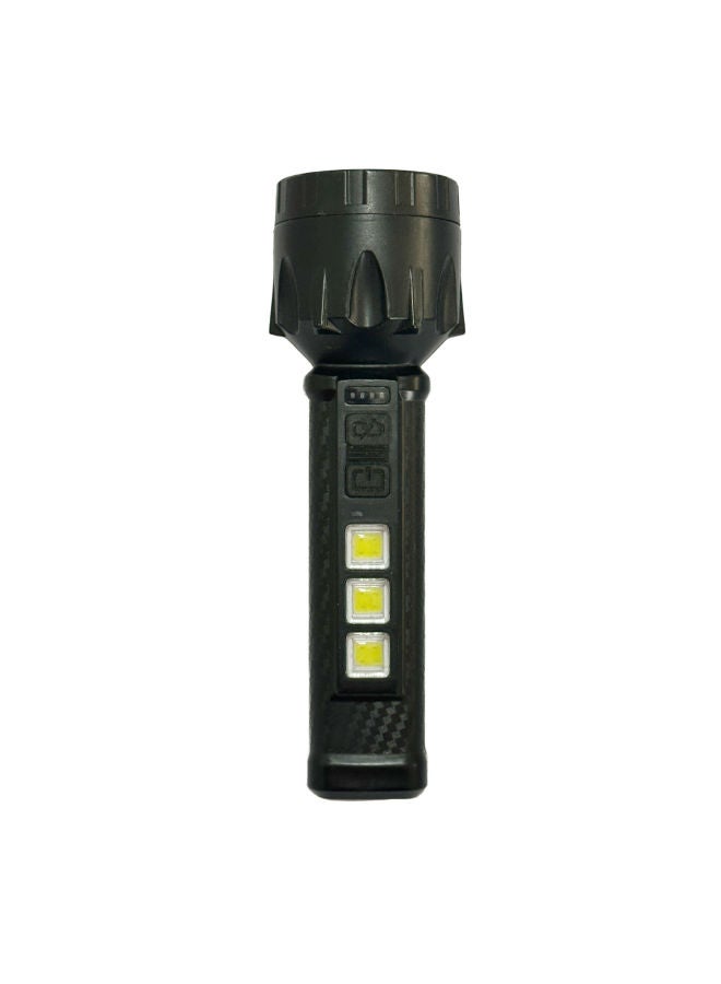 Led Multi-function Flashlight COB Side Light Outdoor Portable Home USB Rechargeable Flashlight-Color:Black  - Image 1