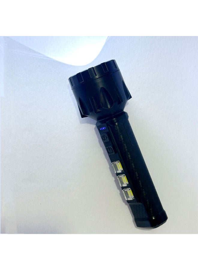 Led Multi-function Flashlight COB Side Light Outdoor Portable Home USB Rechargeable Flashlight-Color:Black  - Image 2