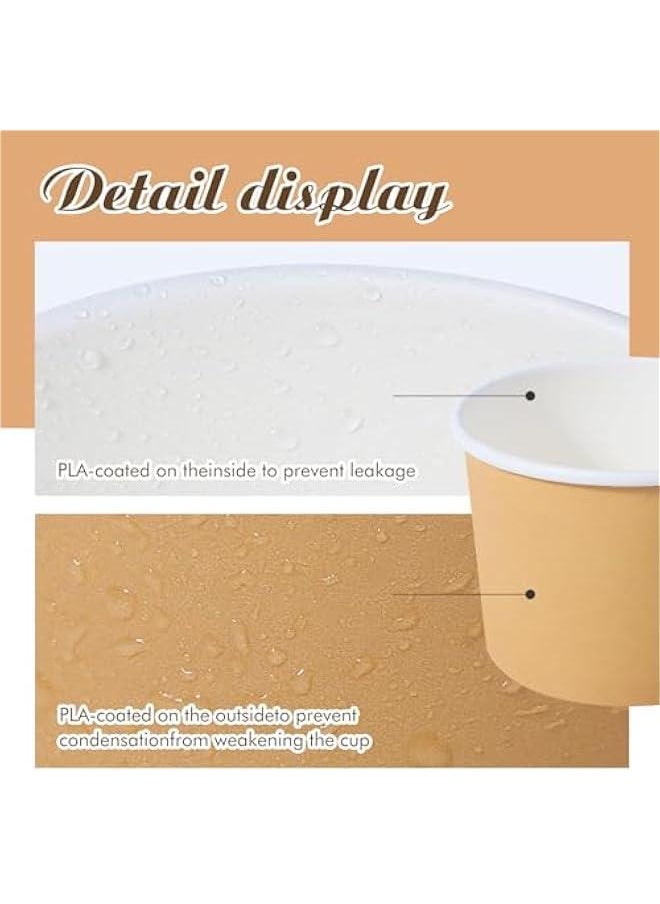 Arabest - Pack of 100 8oz Paper Ice Cream Cups with Mini Wooden Spoons for Hot and Cold Treats such as Sundae, Frozen Yogurt, and Soup. - Image 1