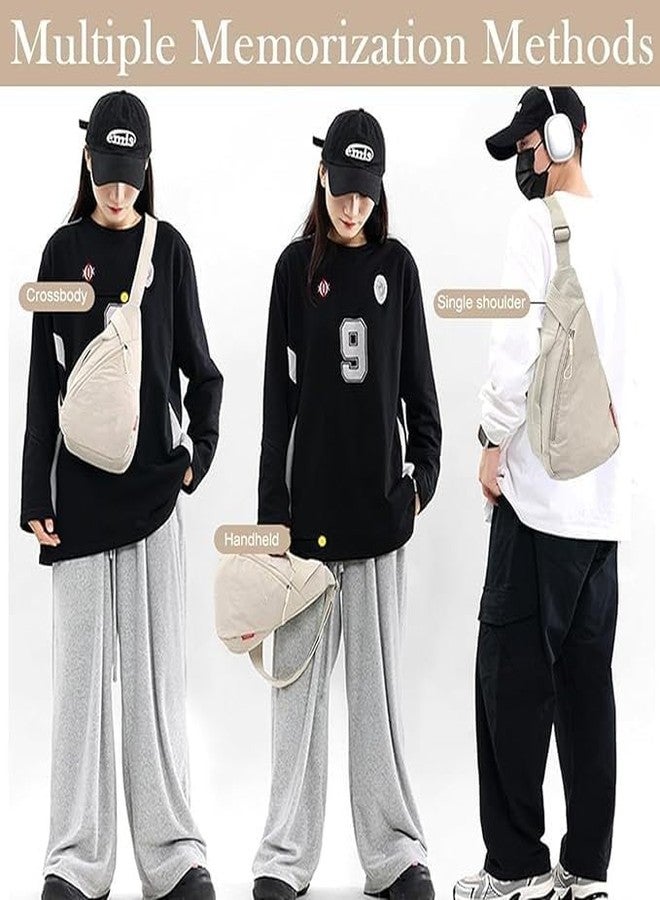 KHOLAD Casual Sling Bag, Shoulder Bag for Men and Women | Lightweight Crossbody Chest Bag | Travel Bag for Daily Commute and Outdoor Activities | Off White - Image 4