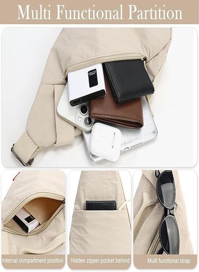 KHOLAD Casual Sling Bag, Shoulder Bag for Men and Women | Lightweight Crossbody Chest Bag | Travel Bag for Daily Commute and Outdoor Activities | Off White - Image 3