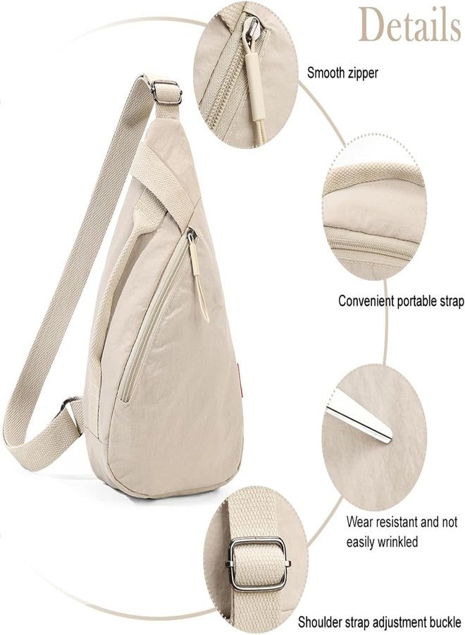 KHOLAD Casual Sling Bag, Shoulder Bag for Men and Women | Lightweight Crossbody Chest Bag | Travel Bag for Daily Commute and Outdoor Activities | Off White - Image 5