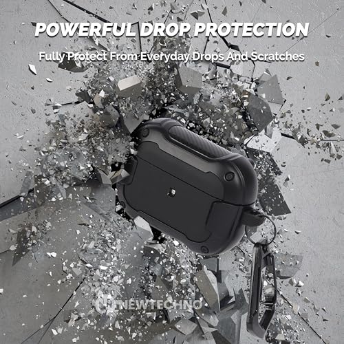 NEWTECHNO Compatible for AirPods Pro 2 Case with Mag-Safe, Wireless Charging, Powerful Drop Protection, Magnetic Tough Cover for AirPods Pro 1st/2nd Generation(2023/2022/2019), N-Series Black - Image 4